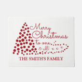 Roter Weihnachtsbaum, Personalisierter Familiennam Fußmatte (Vorderseite)