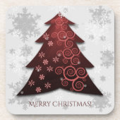 Roter Weihnachtsbaum Plastischer Untersetzer (Vorderseite)