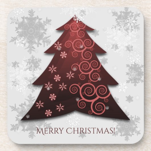 Roter Weihnachtsbaum Plastischer Untersetzer (Vorderseite)