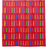 Roter Weihnachtsbaum Pop Art   Duschvorhang (Vorderseite)
