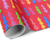 Roter Weihnachtsbaum Pop Art   Geschenkpapier (Rolleneckpunkt)