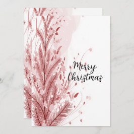 Roter Weihnachtsbaum Schneedekoration Schöne Feiertagskarte