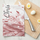 Roter Weihnachtsbaum Schneedekoration Schöne Geschirrtuch (Viertel Falte)