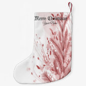 Roter Weihnachtsbaum Schneedekoration Schöne Kleiner Weihnachtsstrumpf (Rückseite)