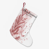 Roter Weihnachtsbaum Schneedekoration Schöne Kleiner Weihnachtsstrumpf (Vorderansicht (hängend))