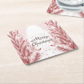 Roter Weihnachtsbaum Schneedekoration Schöne Rechteckiger Pappuntersetzer (angewinkelt)