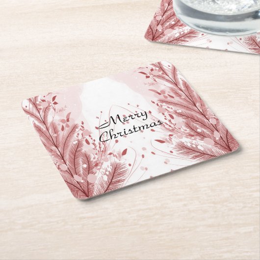 Roter Weihnachtsbaum Schneedekoration Schöne Rechteckiger Pappuntersetzer (angewinkelt)