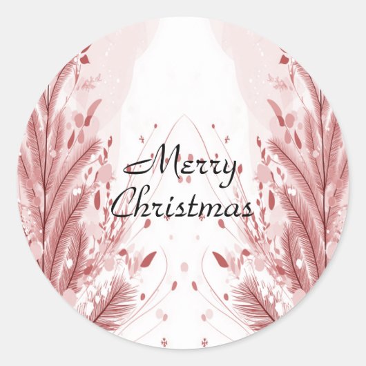 Roter Weihnachtsbaum Schneedekoration Schöne Runder Aufkleber (Vorderseite)