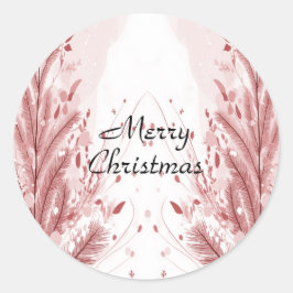 Roter Weihnachtsbaum Schneedekoration Schöne Runder Aufkleber