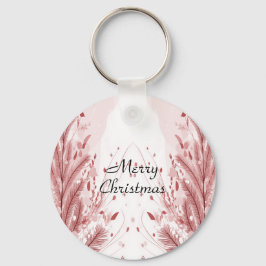 Roter Weihnachtsbaum Schneedekoration Schöne Schlüsselanhänger