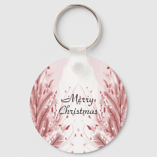 Roter Weihnachtsbaum Schneedekoration Schöne Schlüsselanhänger (Vorderseite)