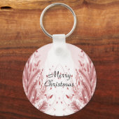 Roter Weihnachtsbaum Schneedekoration Schöne Schlüsselanhänger (Rückseite)