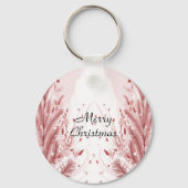 Roter Weihnachtsbaum Schneedekoration Schöne Schlüsselanhänger (Rückseite)