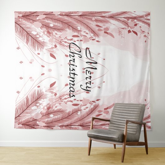 Roter Weihnachtsbaum Schneedekoration Schöne Wandteppich (Beispiel (Horizontal))