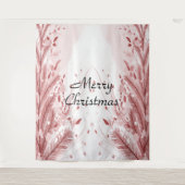 Roter Weihnachtsbaum Schneedekoration Schöne Wandteppich (Vorderseite)