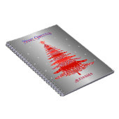 Roter Weihnachtsbaum Schneeflocken Individuelle Na Notizblock (Rechte Seite)