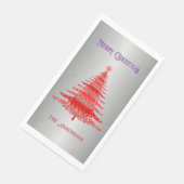 Roter Weihnachtsbaum Schneeflocken Individuelle Na Serviette (Ecke)