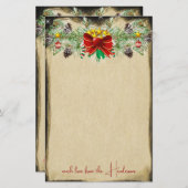 Roter Weihnachtsbaum Sterne Gold Lights Garland Briefpapier (Vorne/Hinten)