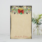 Roter Weihnachtsbaum Sterne Gold Lights Garland Briefpapier (Stehend Vorderseite)