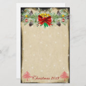 Roter Weihnachtsbaum Sterne Lights Garland Briefpapier (Vorne/Hinten)