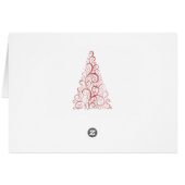 Roter Weihnachtsbaum und Schneeflocken (Rückseite Horizontal)