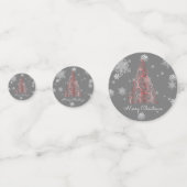 Roter Weihnachtsbaum und Schneeflocken Confetti Konfetti (Vorderseiten)
