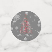 Roter Weihnachtsbaum und Schneeflocken Confetti Konfetti (Klein Vorderseite)
