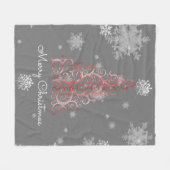 Roter Weihnachtsbaum und Schneeflocken Fleece Blan (Vorderseite (Horizontal))