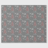 Roter Weihnachtsbaum und Schneeflocken Geschenkpapier (Flach)