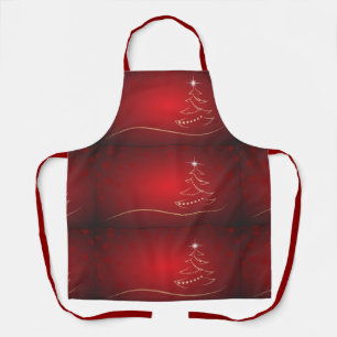 roter-weihnachtsbaum-weihnachten schürze