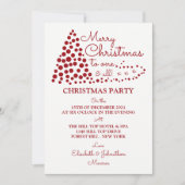 Roter Weihnachtsbaum, Weihnachtszeit-Party Einladu Einladung (Vorderseite)