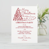 Roter Weihnachtsbaum, Weihnachtszeit-Party Einladu Einladung (Stehend Vorderseite)