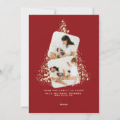 Roter Weihnachtsbaum Zwei Foto 2023 Feiertagskarte (Rückseite)