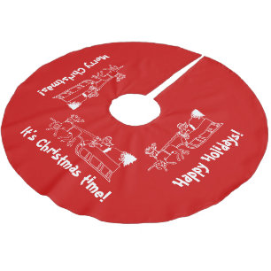 Roter Weihnachtsbaumrock mit Polyester Weihnachtsbaumdecke