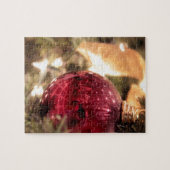 roter Weihnachtsbaumschmuck festlich Puzzle (Horizontal)