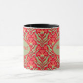 Roter Weihnachtsblumen-Name-Becher Tasse (Zentrum)