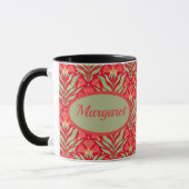 Roter Weihnachtsblumen-Name-Becher Tasse (Links)