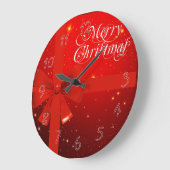 Roter Weihnachtsbogen Große Wanduhr (Winkel)