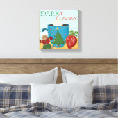 Roter Weihnachtscup mit cremigem Kakao Leinwanddruck (Insitu (Schlafzimmer))
