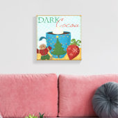 Roter Weihnachtscup mit cremigem Kakao Leinwanddruck (Insitu (Wohnzimmer))