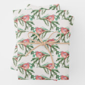 Roter Weihnachtsfest-Kardinal auf Kiefernzweigen Geschenkpapier Set (Beispiel)