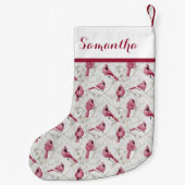 Roter Weihnachtsgeburt - Personalisierter Name Kleiner Weihnachtsstrumpf (Rückseite)