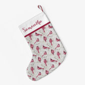 Roter Weihnachtsgeburt - Personalisierter Name Kleiner Weihnachtsstrumpf (Rückseite (Hängend))