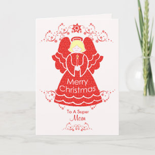 Roter Weihnachtsgel für die Mama Feiertagskarte
