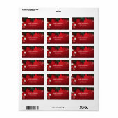 Roter Weihnachtsgeschmack Adressaufkleber (Vorne)