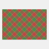 Roter Weihnachtsgrün Karo karierte diagonale Muste Geschenkpapier Set (Vorderseite 3)