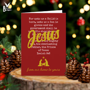 Roter Weihnachtsgruß für uns JESUS Jesaja Feiertagskarte