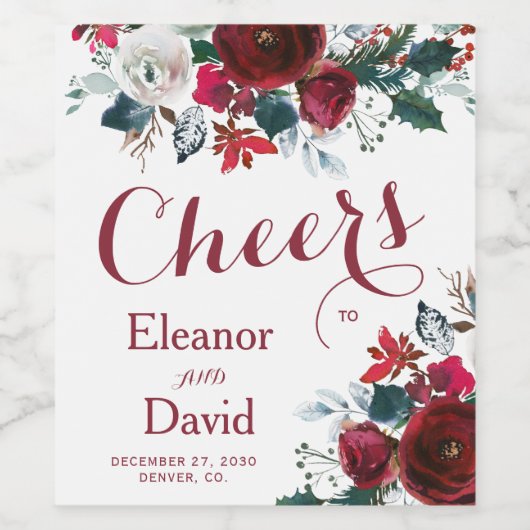 Roter Weihnachtsjubeltrauer Weinetikett (Einzelnes Label)