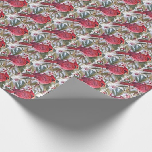 ROTER WEIHNACHTSKardinal Geschenkpapier (Ecke)