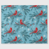 Roter Weihnachtskardinal-Vogel-Feiertag Geschenkpapier (Flach)